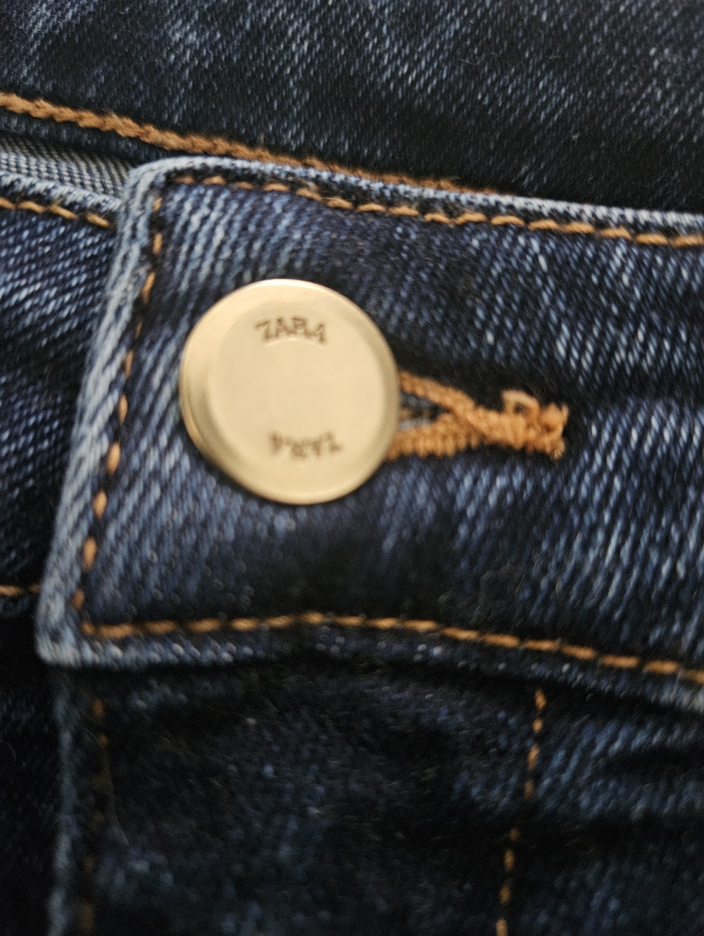 Zara Dark Blue Cropped Ankle Jeans 27 - Picture 5 of 6